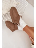 Dámské Sněhule Na Platformě Zateplené Kožíškem Khaki Vesirae Dámské Sněhule Na Platformě Zateplené Kožíškem Khaki Vesirae