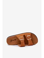 Dámské pantofle s přezkami Camel model 22275142 - Boto Dámské pantofle s přezkami Camel model 22275142 - Boto