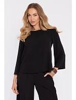 M905 Elegantní halenka s volnými rukávy - černá