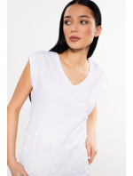 Monnari Trička Dámské tričko s květinovým vzorem Bílá