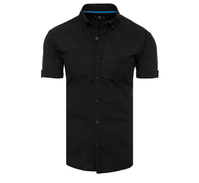 Černá pánská košile s krátkým rukávem Dstreet KX0982