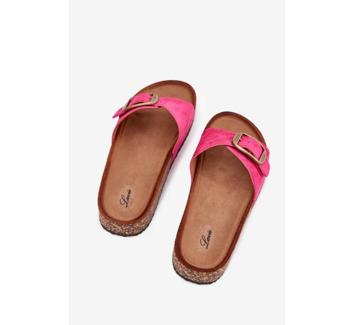 Dámské pantofle s přezkou na korkové platformě – fuchsiová Zavira Dámské pantofle s přezkou na korkové platformě – fuchsiová Zavira