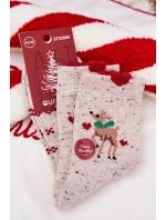 Dámské vánoční ponožky se sobem a srdíčky – šedé (vlna alpaka) Dámské vánoční ponožky se sobem a srdíčky – šedé (vlna alpaka)