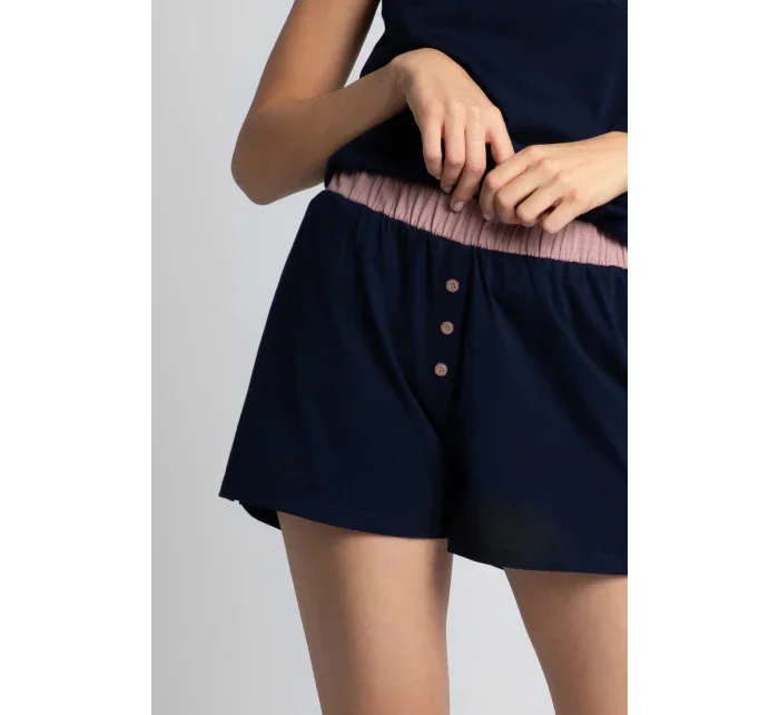 Dámské šortky na spaní LA017 námoř. modř - LaLupa Dámské šortky na spaní LA017 námoř. modř - LaLupa