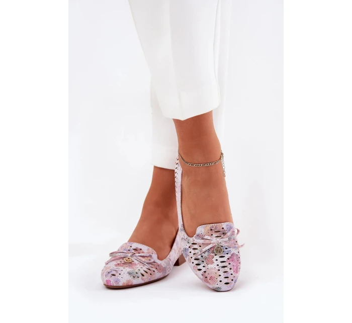 Dámské balerínky ASA222-7 růžovo-bílé -Step in style