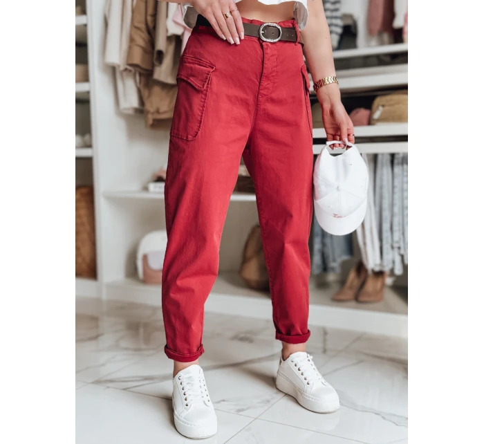 Dámské kalhoty bordó Dstreet model 21986169 - FashionStreet
