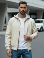 Pánská bunda bomber s kapucí bílá model 21986360 - Dstreet Pánská bunda bomber s kapucí bílá model 21986360 - Dstreet