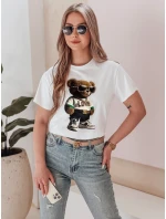 Dámské tričko s medvídkem bílé model 21988859 - Dstreet