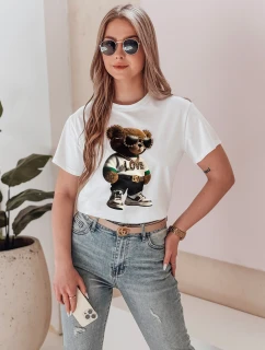 Dámské tričko s medvídkem bílé Dstreet model 21988859 - FashionStreet