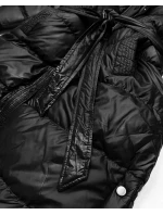 Černá prošívaná zimní bunda s páskem model 21748211 - J.STYLE Černá prošívaná zimní bunda s páskem model 21748211 - J.STYLE