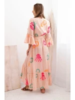 Dámský boho plášť s výšivkou meruňka Dámský boho plášť s výšivkou meruňka