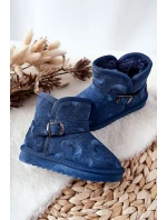 Dětské Kotníkové Boty Sněhule s Kožešinou Tmavě Modrá Kawai Dětské Kotníkové Boty Sněhule s Kožešinou Tmavě Modrá Kawai
