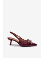 Lodičky Na Podpatku S Mašlí Bordové Folesca