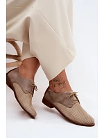 Kožené dámské elegantní šněrovací polobotky model 22136712 - Zazoo