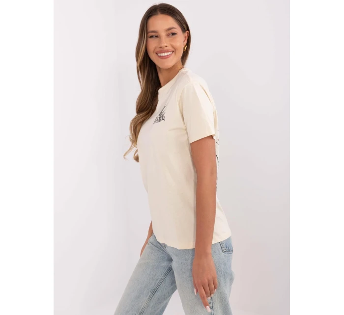 T shirt model 20945100 jasny beżowy - FPrice