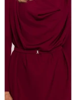 S428 Šaty s výstřihem - bordó S428 Šaty s výstřihem - bordó