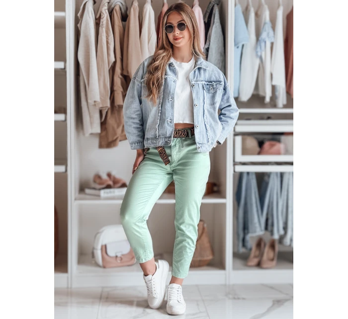 Dámské kalhoty s páskem MADELINA mint FashionStreet UY2624