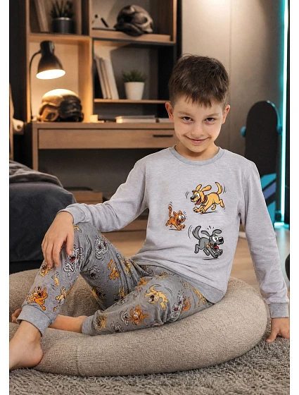 Pyžamo Cornette Kids Boy 593/190 Fun, délka/velikost 98–128 Pyžamo Cornette Kids Boy 593/190 Fun, délka/velikost 98–128