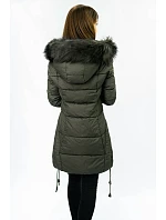 PIKOWANA DAMSKA KURTKA ZIMOWA Z KAPTUREM KHAKI model 21242036 - Libland PIKOWANA DAMSKA KURTKA ZIMOWA Z KAPTUREM KHAKI model 21242036 - Libland