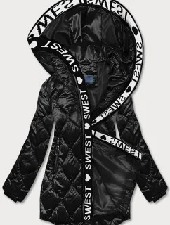 Černá dámská bunda s ozdobnou lemovkou model 17836784 - S'WEST