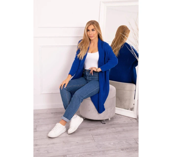 Svetr s netopýřími rukávy chrpově modrý