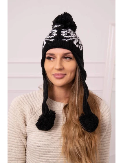 Dámská klapka na uši černá model 20536197 - K-Fashion Dámská klapka na uši černá model 20536197 - K-Fashion