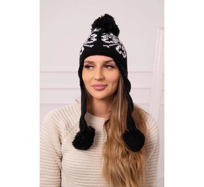 Dámská klapka na uši černá model 20536197 - K-Fashion Dámská klapka na uši černá model 20536197 - K-Fashion