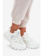 Dámské Sportovní Boty Sneakers Na Tlusté Podešvi Bílé Prononice Dámské Sportovní Boty Sneakers Na Tlusté Podešvi Bílé Prononice