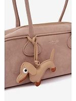 kabelka z imitace semiše s přívěskem Béžová model 22111640 - Flora&Co