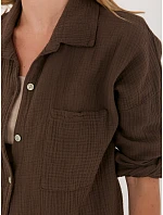 Koszula MI KS model 22102532 ciemny brązowy - FPrice Koszula MI KS model 22102532 ciemny brązowy - FPrice