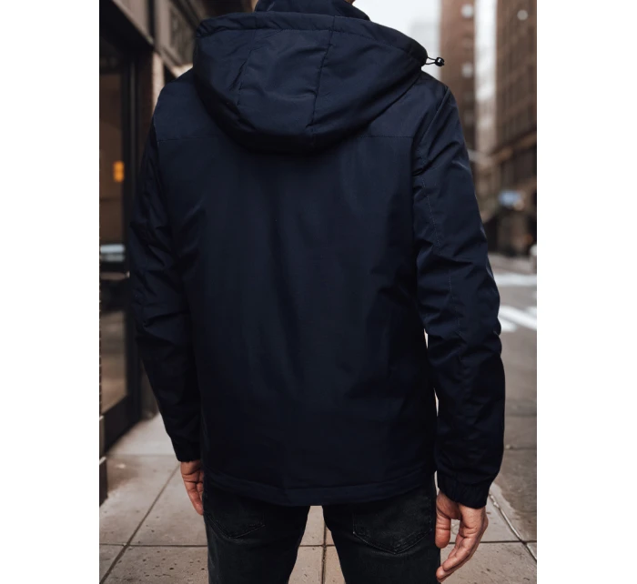 Pánská přechodná bunda s kapucí FashionStreet tmavě modrá TX4996 Pánská přechodná bunda s kapucí FashionStreet tmavě modrá TX4996