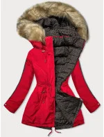 Červeno-hnědá oboustranná dámská bunda (w555) Červeno-hnědá oboustranná dámská bunda (w555)