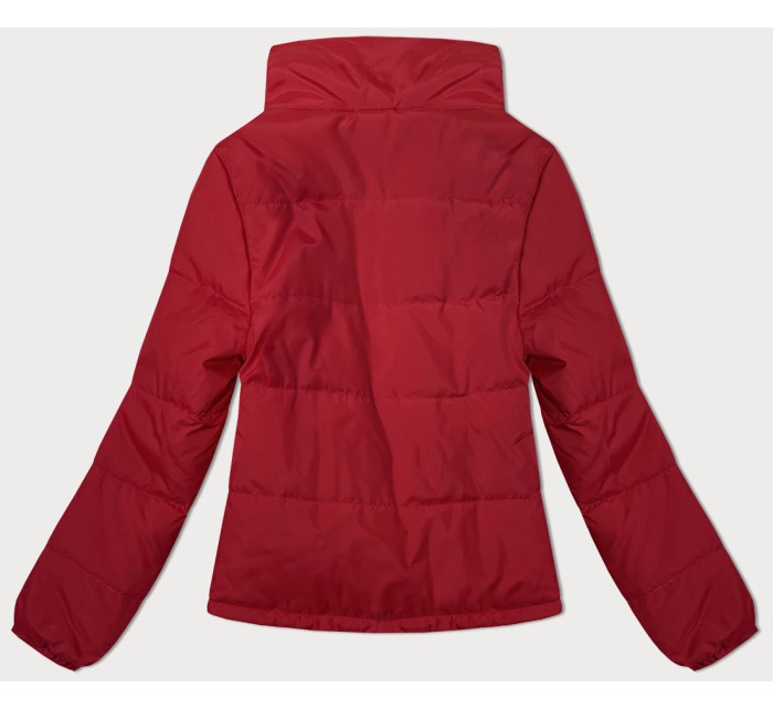 Červená prošívaná dámská bunda se stojáčkem (16M2382-270)