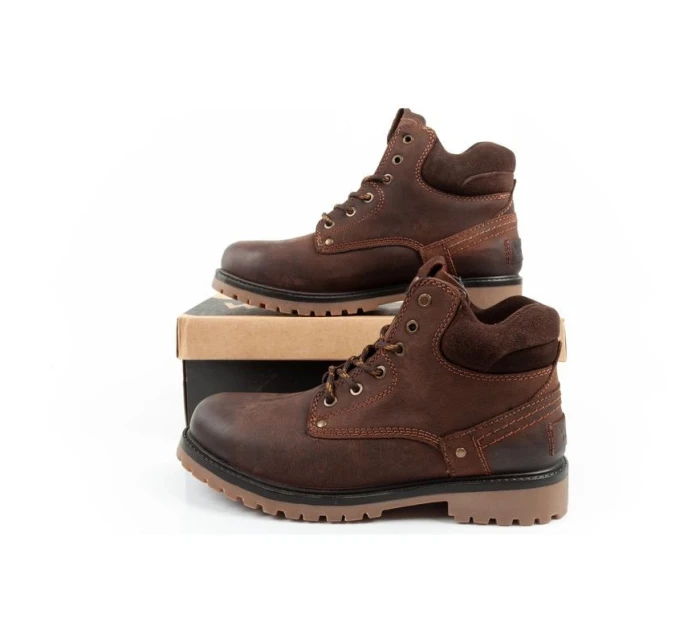 Wrangler Yuma pánské boty sobolí boty elegantní kožené boty tmavě hnědé