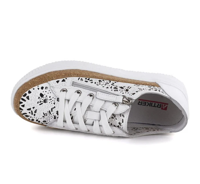 Dámské kožené polobotky na zip bílé Artiker 58C1250