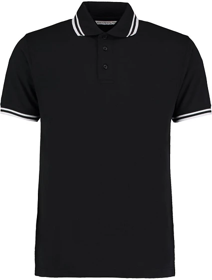 Kustom Kit KK 409 Pánské kontrastní piqué polo 43.0409 black/white Kustom Kit KK 409 Pánské kontrastní piqué polo 43.0409 black/white