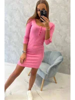 Šaty s knoflíkovým výstřihem světle růžové Šaty s knoflíkovým výstřihem světle růžové