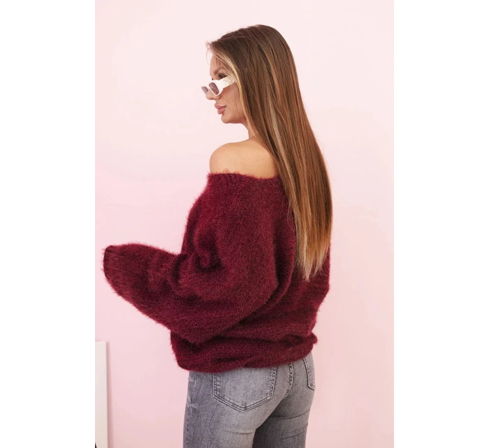 Svetr dámský z s volným střihem a výstřihem do V model 21272129 - K-Fashion Svetr dámský z s volným střihem a výstřihem do V model 21272129 - K-Fashion