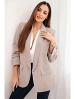 Sako s klopami elegantní tmavě béžové
