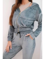 Dámská bavlněná 3-dílná souprava s mikinou, topem a tepláky růžový neon Dámská bavlněná 3-dílná souprava s mikinou, topem a tepláky růžový neon