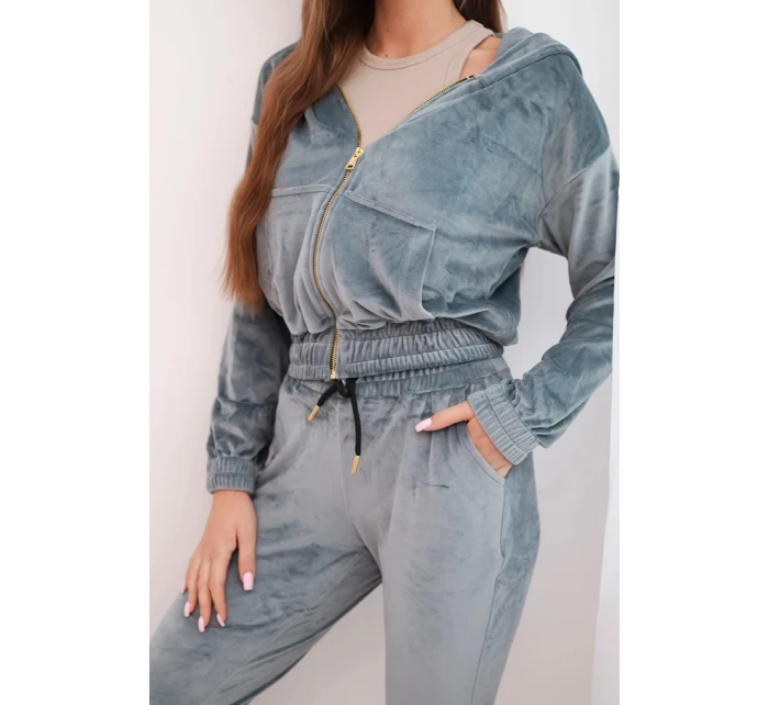 Dámská bavlněná 3-dílná souprava s mikinou, topem a tepláky růžový neon Dámská bavlněná 3-dílná souprava s mikinou, topem a tepláky růžový neon