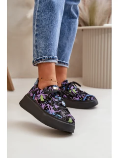 Kožené Sportovní Boty Na Platformě Fialové model 21670482 - Maciejka