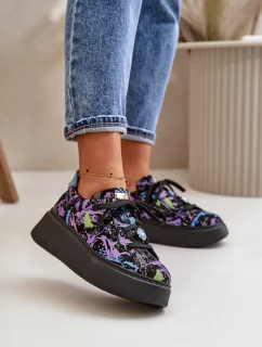 Kožené Sportovní Boty Na Platformě Fialové model 21670482 - Maciejka