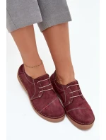 Kožené dámské polobotky s prošíváním model 21710433 bordó - Artiker Kožené dámské polobotky s prošíváním model 21710433 bordó - Artiker