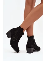 Dámské otevřené kotníkové boty na podpatku Černé model 21713481 Černé - S.Barski