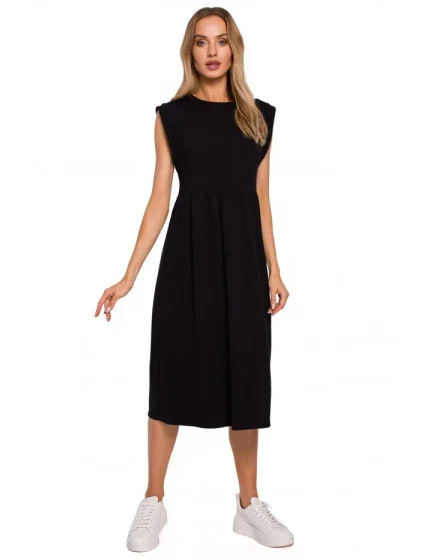 M581 Šaty bez rukávů s vysokým pasem - černé M581 Šaty bez rukávů s vysokým pasem - černé