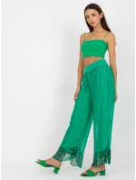 Dámské široké kalhoty DHJ SP 20822.37 zelená - FPrice Dámské široké kalhoty DHJ SP 20822.37 zelená - FPrice