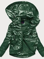 Zelená dámská lesklá bunda oversize (2021-06)
