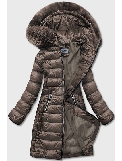 Dámská lehká hnědá přechodná bunda (B8058-101) Dámská lehká hnědá přechodná bunda (B8058-101)