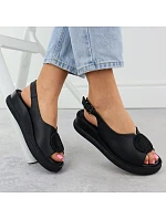 Černé dámské sandály Filippo DS6984 na platformách se zirkony